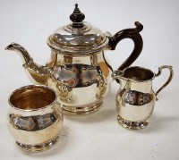 Lot 186 - A George V silver bachelor's three piece tea...