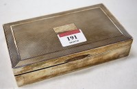 Lot 191 - An Elizabeth II table cigarette box of...