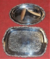 Lot 201 - An American silver plated serving tray of...