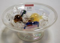 Lot 239 - A small contemporary iridescent glass bowl...