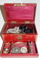 Lot 247 - A Victorian leather clad jewellery box,...
