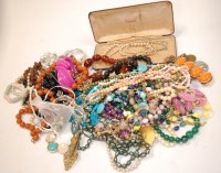 Lot 249 - A basket of costume jewellery, to include...
