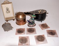 Lot 252 - A box of miscellaneous items to include silver...