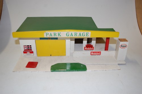 Lot 1556 - A wooden scratch-built model of a Park garage,...