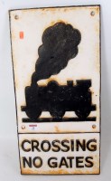 Lot 28 - A reproduction cast iron crossing No Gates...