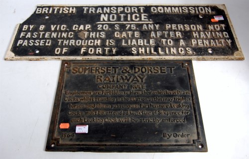 Lot 35 - A British Transport Commission cast iron...