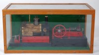 Lot 58 - Horizontal mill engine in sealed glass display...