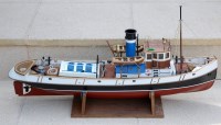 Lot 67 - Scratchbuilt from a kit wooden Tug Boat,...