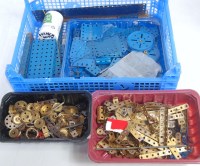 Lot 194 - Two trays assorted meccano parts, a good delve