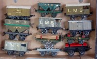 Lot 319 - A large tray containing 12 pre war Hornby LMS...