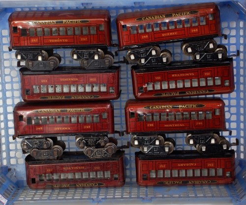 Lot 471 - Eight Marx USA brown bogie Canadian Pacific...