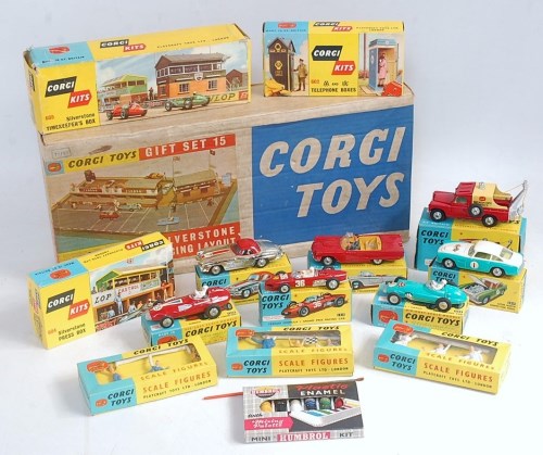 Lot 1681 - A Corgi Toys gift set 15 Silverstone racing...