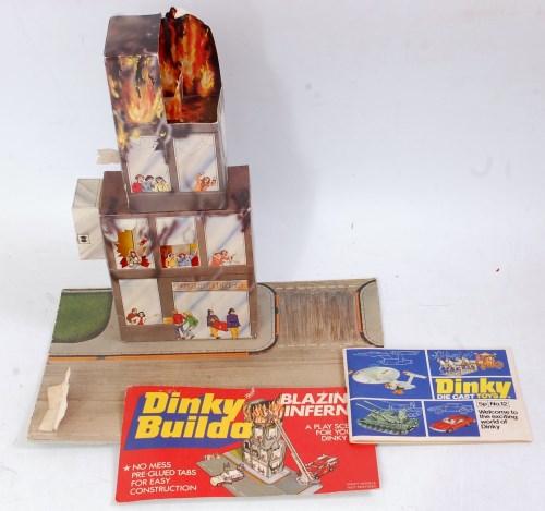 Lot 1932 - Dinky Toys Builda Blazing Inferno card scenery...