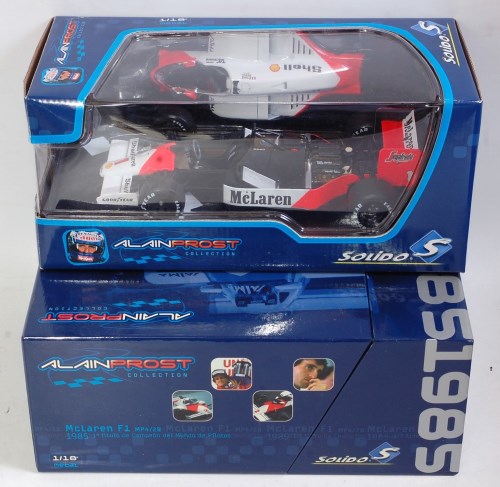 Lot 2674 - Two boxed Solido 1/18 scale F1 Alain Prost...