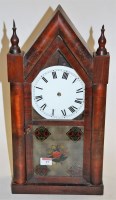 Lot 17 - An American mahogany cased mantel clock of...