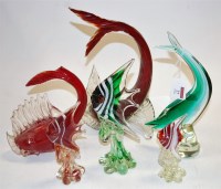 Lot 27 - A collection of Venetian glass fish ornaments (9)