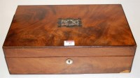 Lot 42 - A Victorian walnut fitted writing box, 40cm