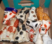 Lot 51 - Assorted Staffordshire Spaniels, largely 20th...