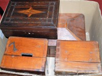 Lot 65 - Four various 19th century wooden boxes