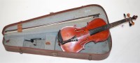 Lot 91 - An early 20th century Continental violin,...