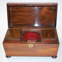 Lot 97 - An early Victorian rosewood tea caddy, of...