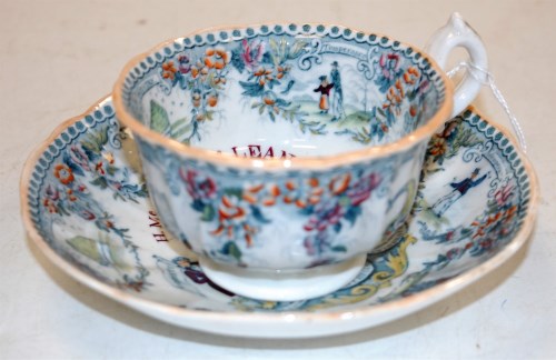 Lot 160 - A Victorian soft paste porcelain tea cup and...