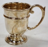 Lot 191 - A Georgian style silver christening mug,...