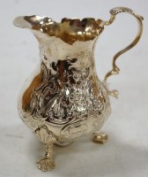 Lot 196 - A mid 19th century silver cream jug of helmet...