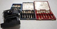 Lot 253 - A cased set of six George V silver teaspoons;...