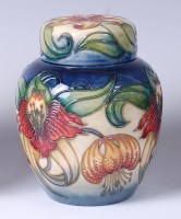 Lot 55 - A Moorcroft pottery ginger jar and cover in...
