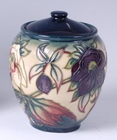 Lot 99 - A Moorcroft pottery biscuit barrel and cover...