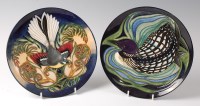 Lot 160 - A Moorcroft pottery plate in the Fantail...
