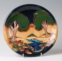 Lot 184 - A Moorcroft pottery plate in the Evening Sky...