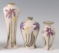 Lot 217 - A group of three Cobridge Stoneware vases in...