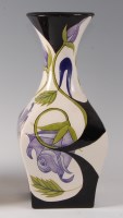Lot 253 - A Black Ryden pottery vase in the Purple Rose...