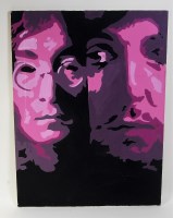 Lot 814 - 'Lennon & McCartney' abstract oil on canvas,...