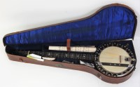Lot 826 - A Charles Skinner 5-string banjo, impressed 'C...