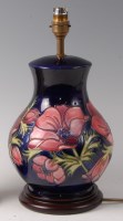 Lot 330 - A modern Moorcroft pottery table lamp in the...