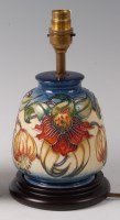 Lot 332 - A modern Moorcroft pottery lamp in the Anna...