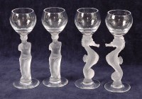 Lot 364 - A pair of Bayel liqueur stem glasses, each...