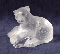 Lot 371 - A Lalique frosted crystal glass model of a...
