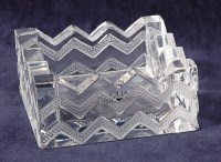 Lot 374 - A Lalique crystal glass castle-top ashtray, of...