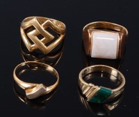 Lot 410 - A contemporary 18ct dress ring, of pierced and...