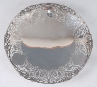 Lot 411 - A 1960s silver footed circular dish, of...