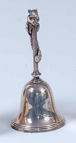 Lot 442 - A contemporary silver novelty hand-bell, the...