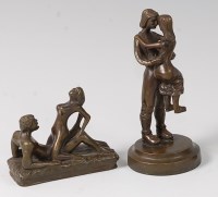 Lot 493 - After Dupre - A contemporary bronze erotic...