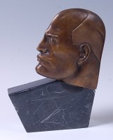 Lot 497 - An Art Deco style bronze profile bust of...