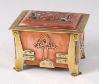 Lot 531 - An Art Nouveau copper and brass casket,...
