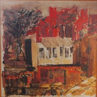 Lot 615 - Victor Keeling - Tree and chimney pots II,...