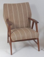 Lot 667 - A 1960s Danish teak framed and pale grey...